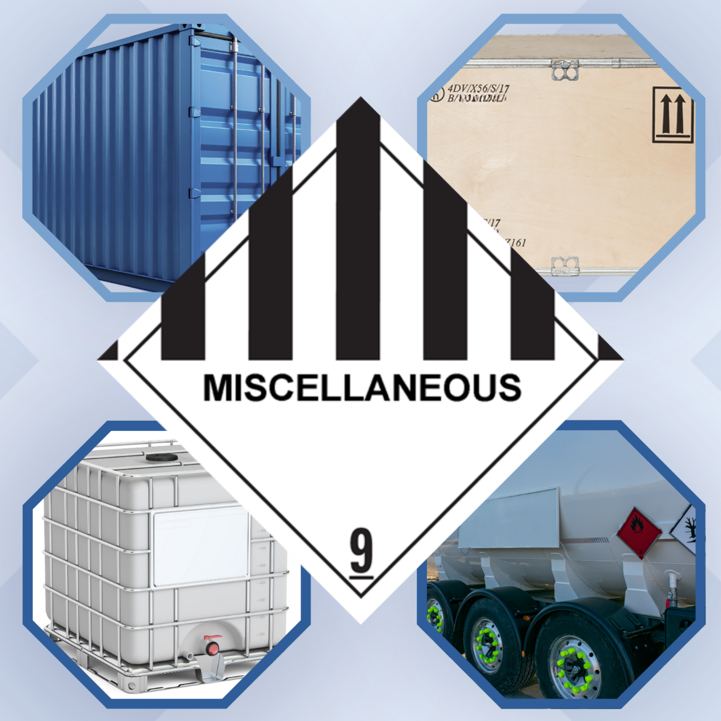 Class 9 | 9.0 Miscellaneous | With text | "Miscellaneous" | Self-adhesive for Dangerous Goods Transport | Water | MYDG.SHOP