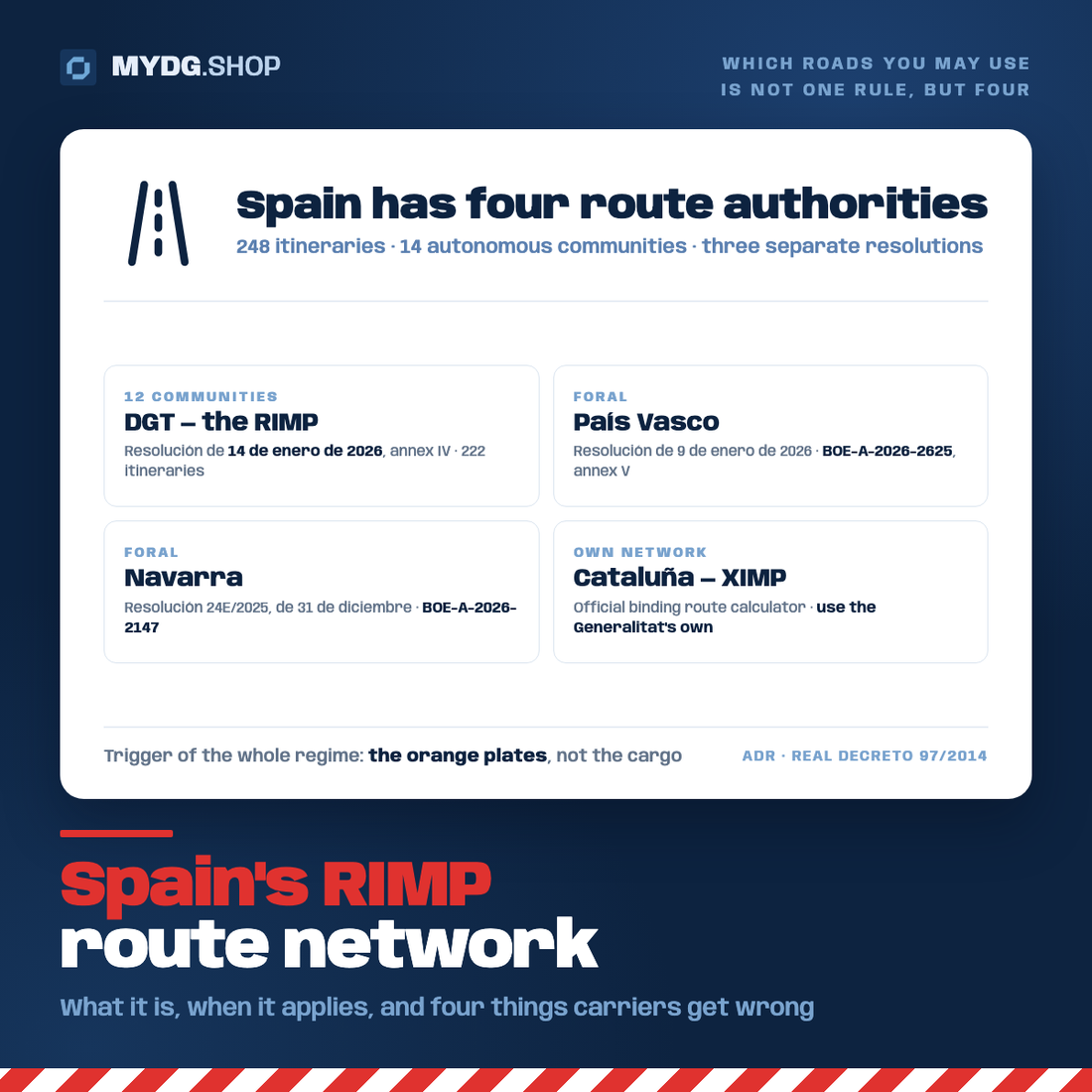 RIMP Spain: the dangerous goods route rules explained