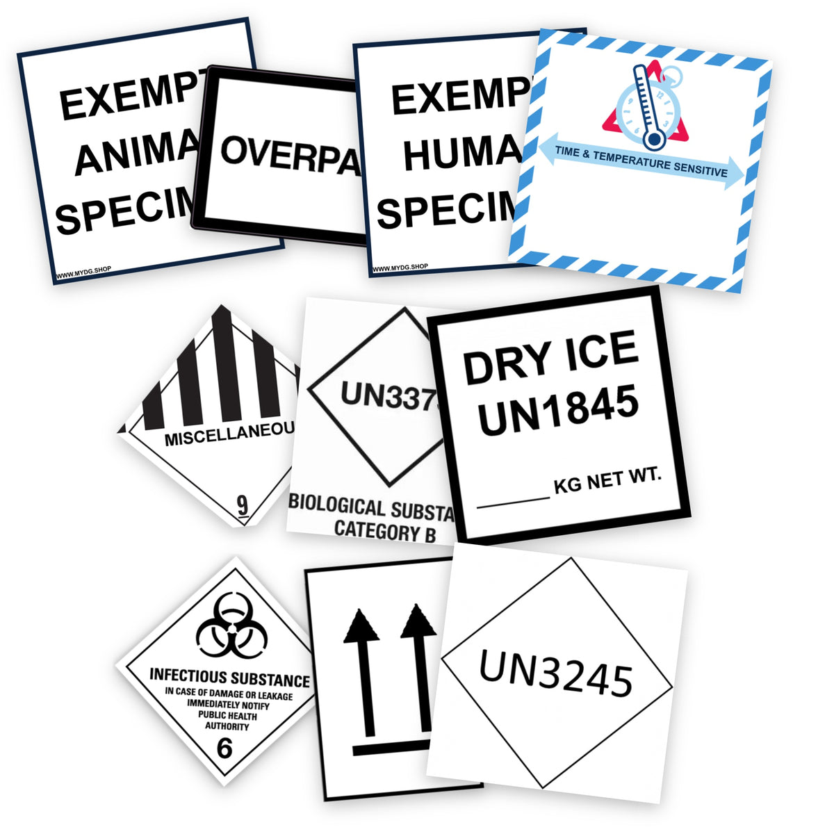 Pharma and laboratory label kit: 10 packs of 10 labels