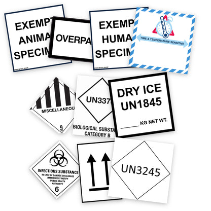Pharma and laboratory label kit: 10 packs of 10 labels