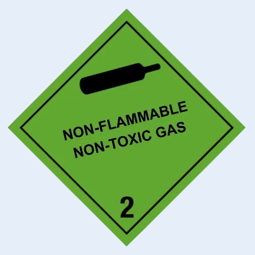 Class 2 | 2.2 Compressed gases| With text | "Non-Flammable, Non-Toxic Gas" | Self-adhesive for Dangerous Goods Tr | MYDG.SHOP