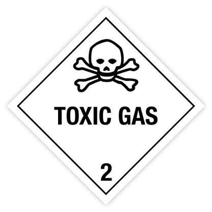 Classe 2 | 2.3 Gaz toxiques | Avec texte | « Gaz toxique » | Autocollant | Homologué BS5609 | IATA | ADR | IMDG | ADN | RID 