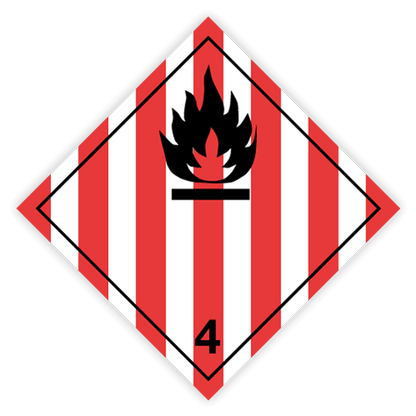 Class 4 | 4.1 Flammable solids | Without text | Self-adhesive for Dangerous Goods Transport | Water and UV Resist | MYDG.SHOP