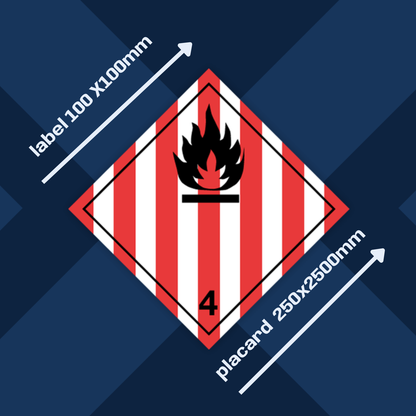 Class 4 | 4.1 Flammable solids | Without text | Self-adhesive for Dangerous Goods Transport | Water and UV Resist | MYDG.SHOP