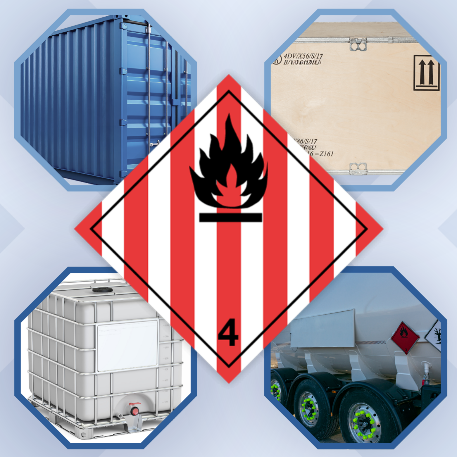 Class 4 | 4.1 Flammable solids | Without text | Self-adhesive for Dangerous Goods Transport | Water and UV Resist | MYDG.SHOP