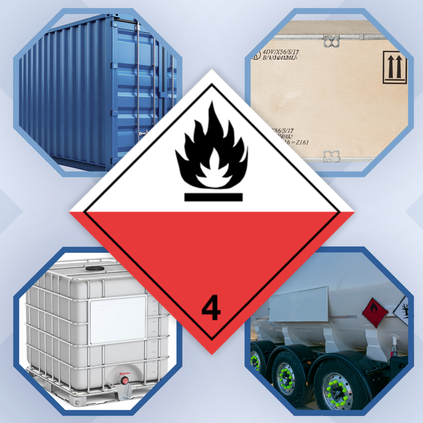 Class 4 | 4.2 Substances liable to spontaneous combustion | Without text | Self-adhesive for Dangerous Goods Transport | Water and UV Resistant Polypropylene | BS5609 | IATA | ADR | IMDG | ADN | RID