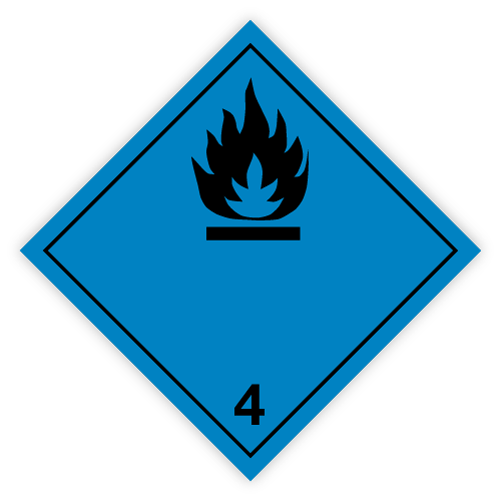 Class 4 | 4.3 Substances that create flammable gases when in contact with water | Without text | Self-adhesive fo | MYDG.SHOP