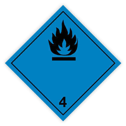 Class 4 | 4.3 Substances that create flammable gases when in contact with water | Without text | Self-adhesive fo | MYDG.SHOP