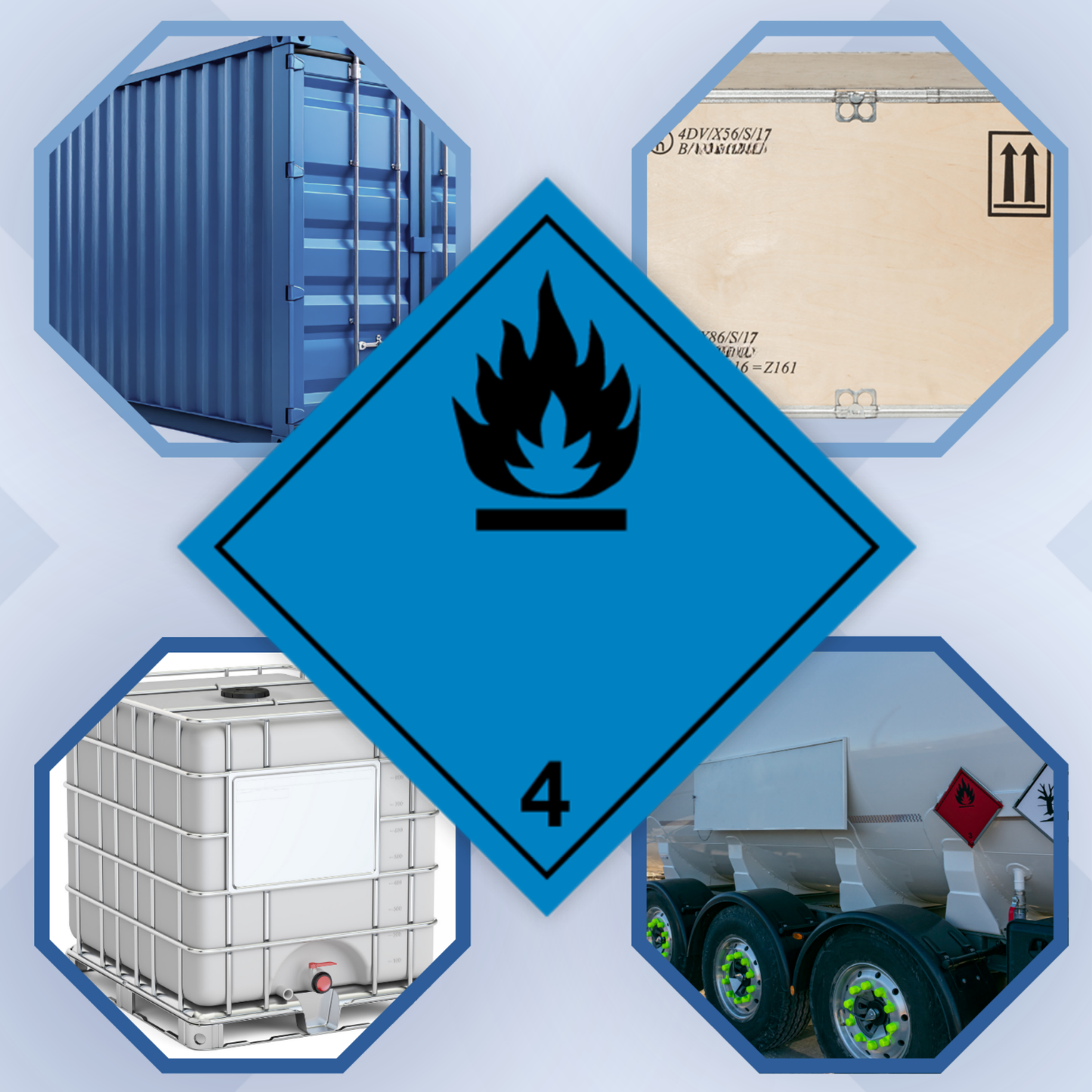 Class 4 | 4.3 Substances that create flammable gases when in contact with water | Without text | Self-adhesive fo | MYDG.SHOP