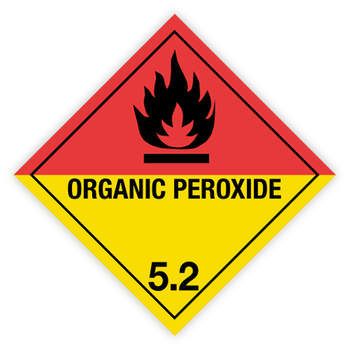 Class 5 | 5.2 Organic peroxides | With text | "Organic peroxide" | Self-adhesive for Dangerous Goods Transport |  | MYDG.SHOP