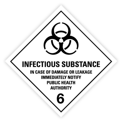 Class 6 | 6.2 Infectious substances | With text | "Infectious Substance" | Self-adhesive for Dangerous Goods Tran | MYDG.SHOP