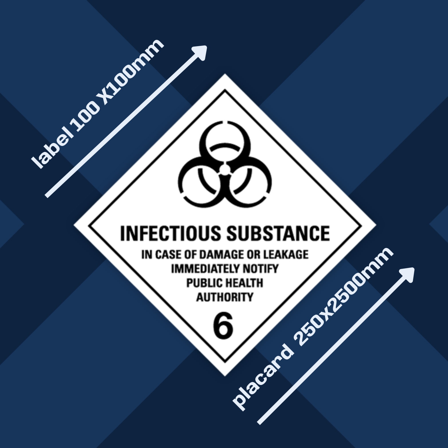 Class 6 | 6.2 Infectious substances | With text | "Infectious Substance" | Self-adhesive for Dangerous Goods Tran | MYDG.SHOP