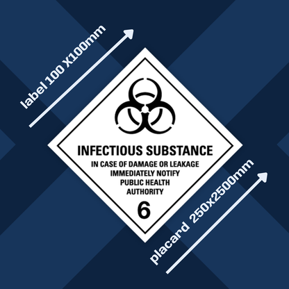 Class 6 | 6.2 Infectious substances | With text | "Infectious Substance" | Self-adhesive for Dangerous Goods Tran | MYDG.SHOP
