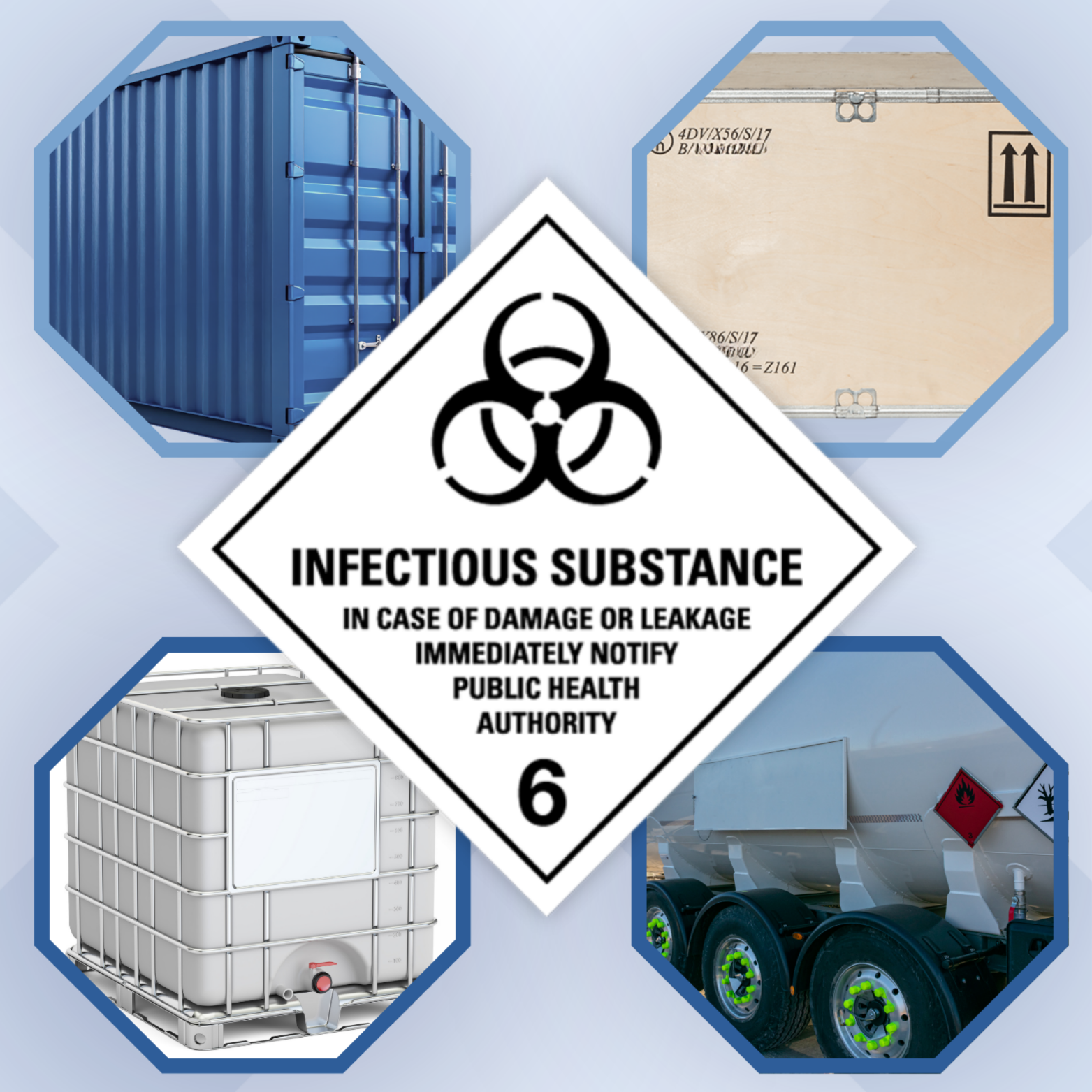 Class 6 | 6.2 Infectious substances | With text | "Infectious Substance" | Self-adhesive for Dangerous Goods Tran | MYDG.SHOP