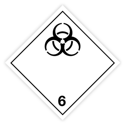 Classe 6 | 6.2 Substances infectieuses | Sans texte | Auto-adhésif | Homologué BS5609 | IATA | ADR | IMDG | ADN | RID 