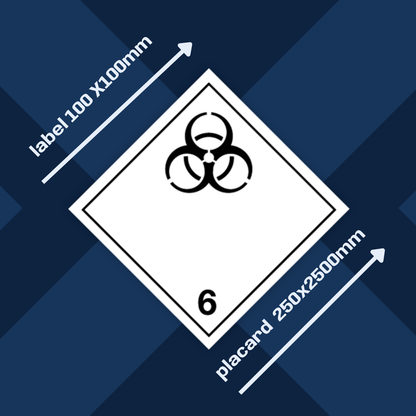 Classe 6 | 6.2 Substances infectieuses | Sans texte | Auto-adhésif | Homologué BS5609 | IATA | ADR | IMDG | ADN | RID 