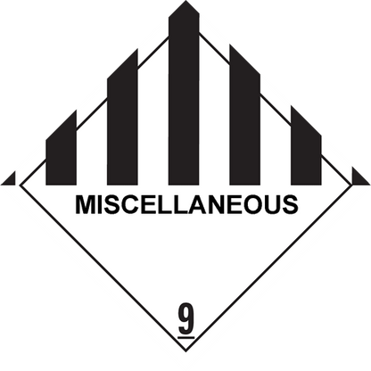 Class 9 | 9.0 Miscellaneous  | With text | "Miscellaneous" | Self-adhesive for Dangerous Goods Transport | Water  | MYDG.SHOP