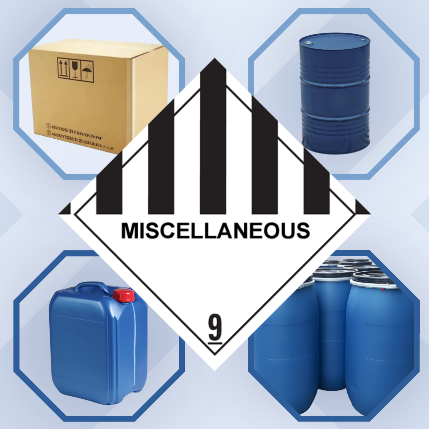Class 9 | 9.0 Miscellaneous  | With text | "Miscellaneous" | Self-adhesive for Dangerous Goods Transport | Water  | MYDG.SHOP