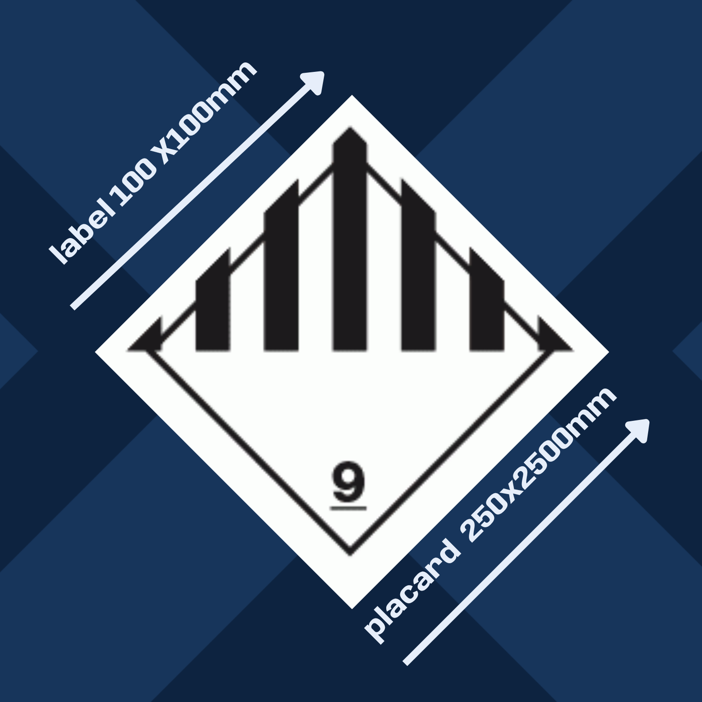 Class 9 | 9.0 Miscellaneous | Without text | Self-adhesive for Dangerous Goods Transport | Water and UV Resistant Polypropylene | BS5609 | IATA | ADR | IMDG | ADN | RID