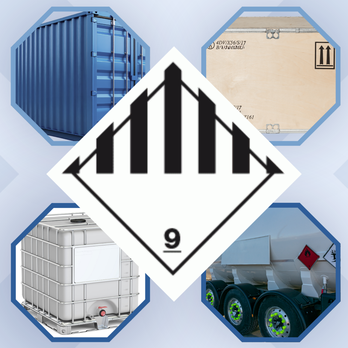Class 9 | 9.0 Miscellaneous | Without text | Self-adhesive for Dangerous Goods Transport | Water and UV Resistant Polypropylene | BS5609 | IATA | ADR | IMDG | ADN | RID