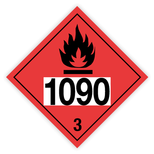 Class 3 | Flammable liquids | With UN-code imprint | Self-adhesive for Dangerous Goods Transport | Water and UV Resistant Polypropylene | BS5609 | IATA | ADR | IMDG | ADN | RID