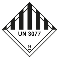 Clase 9 | 9.0 Varios | Con impresión de código UN | Autoadhesivo para el transporte de mercancías peligrosas | Polipropileno resistente al agua y a los rayos UV | BS5609 | IATA | ADR | IMDG | ADN | RID