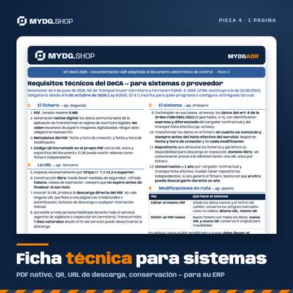 Ficha técnica DeCA para sistemas y ERP