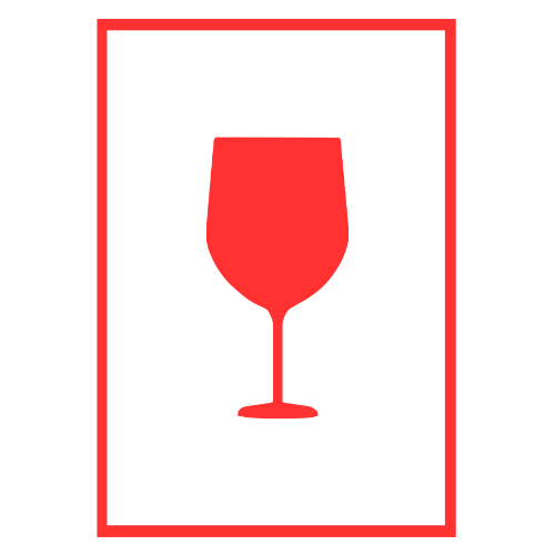 Verre fragile | Autocollant | Conforme à la norme BS5609 | IATA | ADR | IMDG | ADN | RID 