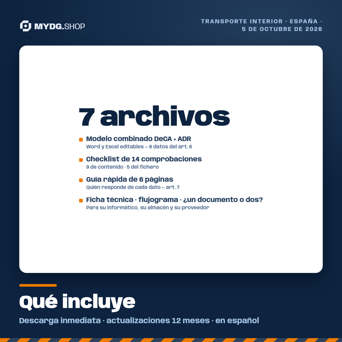 Kit DeCA 2026: qué incluye — 7 archivos