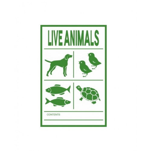 Live Animals | Self-adhesive | BS5609 approved | IATA | ADR | IMDG | ADN | RID