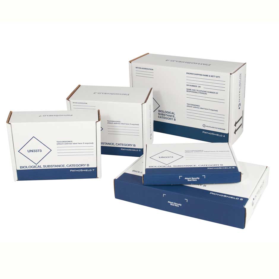 Pathoshield 4 | 4GU | 291 x 191 x 102 mm | Cat. A/B | UN3373 | Pochette blanche A4 | Emballage d'échantillon | IATA 