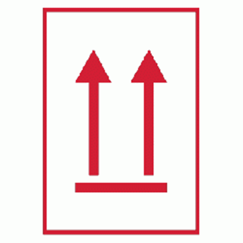 Ce côté vers le haut - rouge | Autocollant | Homologué BS5609 | IATA | ADR | IMDG | ADN | RID 