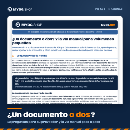 ¿Un documento o dos? DeCA y documento ADR